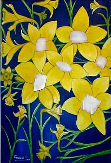 NARCISOS Oil Canvas Floral Painting