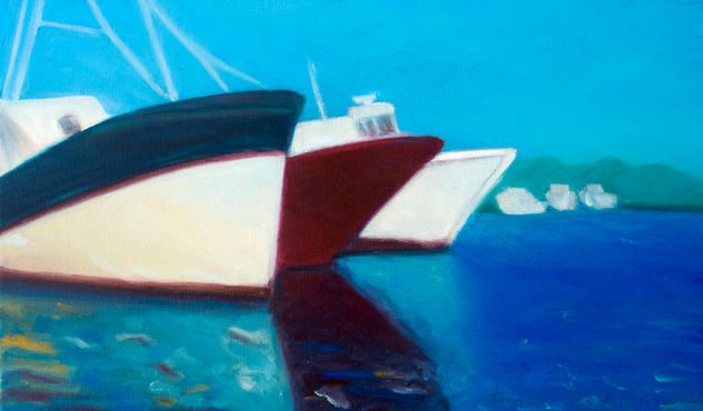 Asomándose Oil Canvas Marine Painting