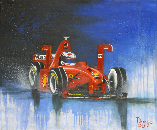 El ferrari Oil Canvas Sports