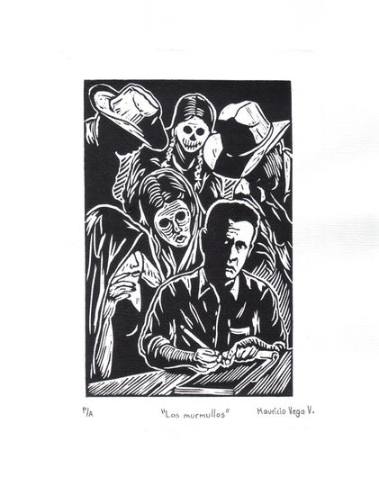 LOS MURMULLOS Linocut