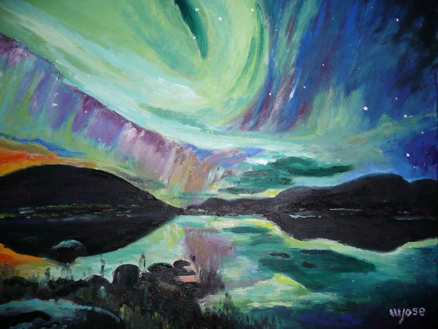 Aurora Boreal III Oil Canvas Landscaping