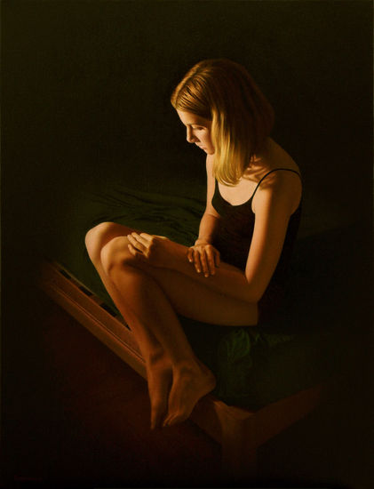 Bajo la luz de la oscuridad Oil Canvas Figure Painting