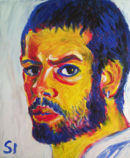 Autorretrato frente al espejo Acrílico Lienzo Retrato