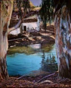 CASITA EN LAS BODEGAS QUEMAS Oil Canvas Landscaping