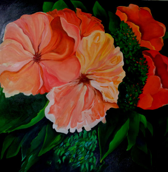 sin titulo Oil Canvas Floral Painting