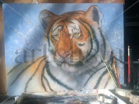 tigre siveriano Oil Canvas Animals