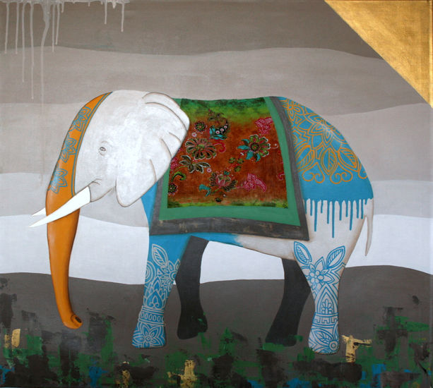 Elefante tatoo Acrylic Canvas Animals