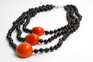 Collar Oporto Naranja, Chambimbe y Tagua Bisutería Joyería y Bisutería