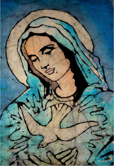 Virgen de la Encarnación Wax Canvas Figure Painting