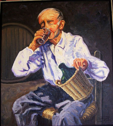 Abuelo en la bodega