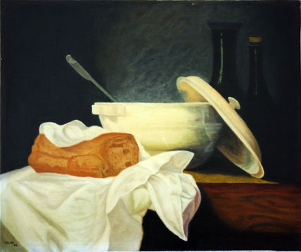 Pan, sopa y vino