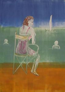 Mujer a la orilla del mar
