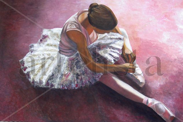 Ballet Oil Panel Figure Painting