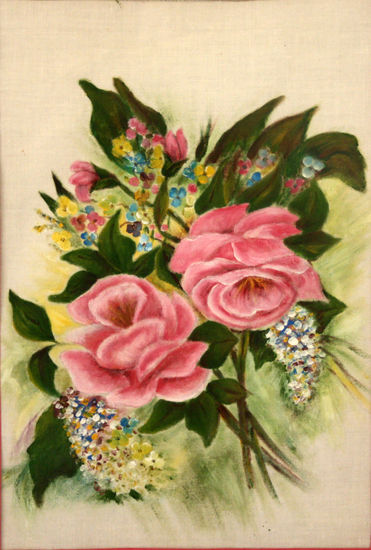 Rosas Oil Textile Floral Painting