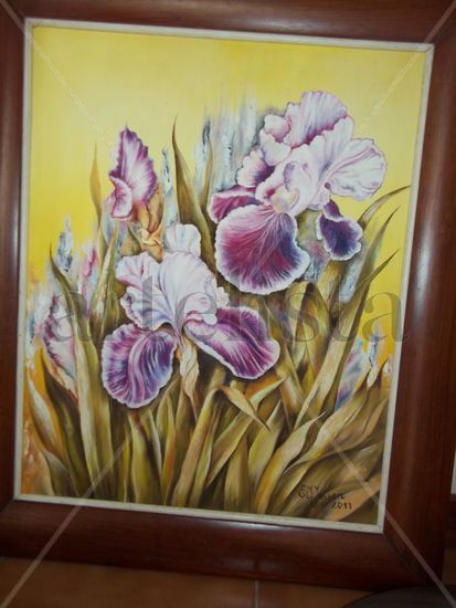 Lirios Oil Canvas Floral Painting