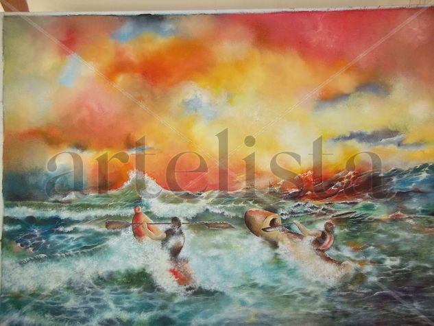 entrando al mar Oil Canvas Marine Painting