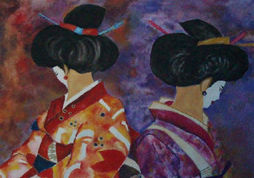 Geishas Acrílico Lienzo Figura