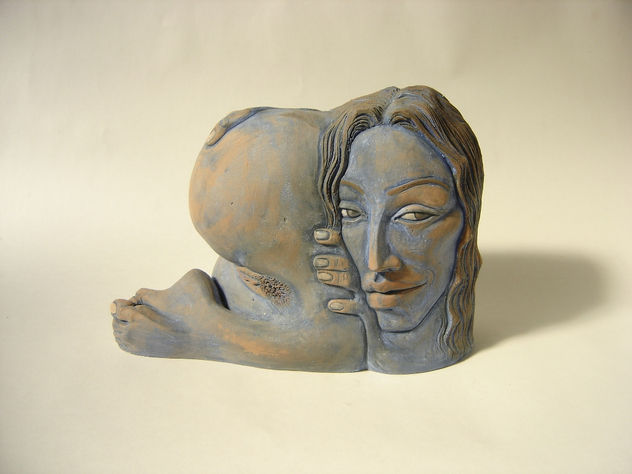 mujer azul