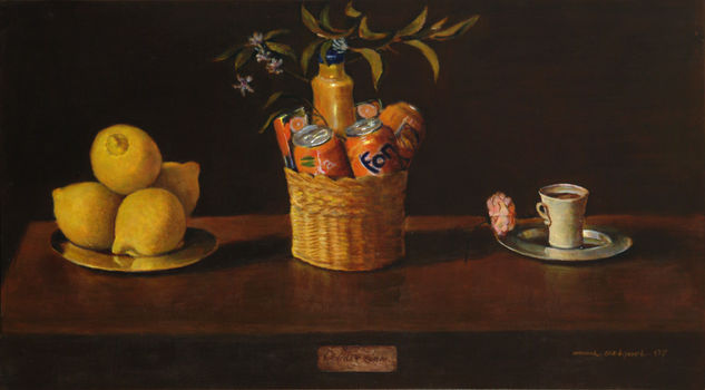 Cidras y zumos Acrylic Panel Still Life Paintings