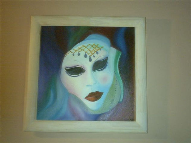 la mascara Oil Canvas Portrait