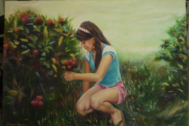 El Jardin Oil Canvas Floral Painting