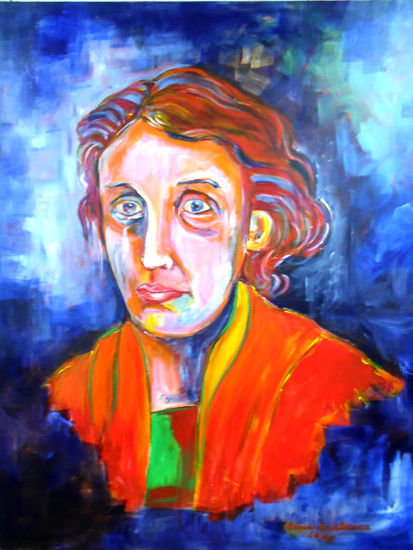 Virginia Woolf Acrílico Tela Retrato