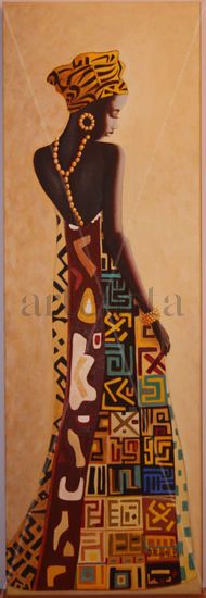 AFRICANA... Oil Canvas Figure Painting