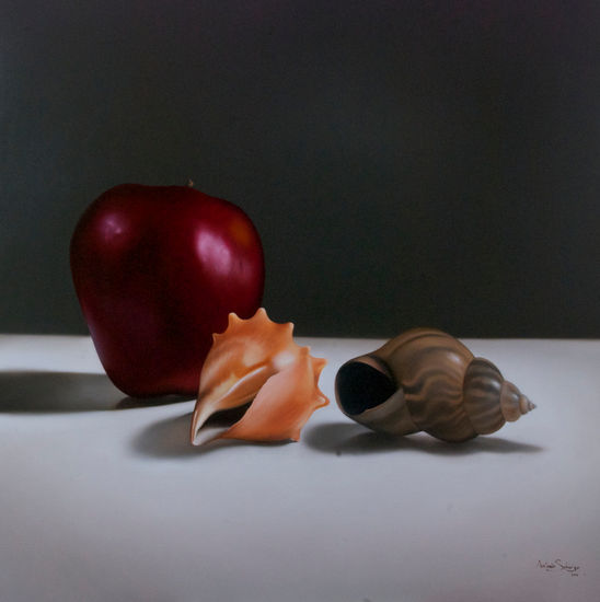 Manzana con caracolas Oil Canvas Still Life Paintings