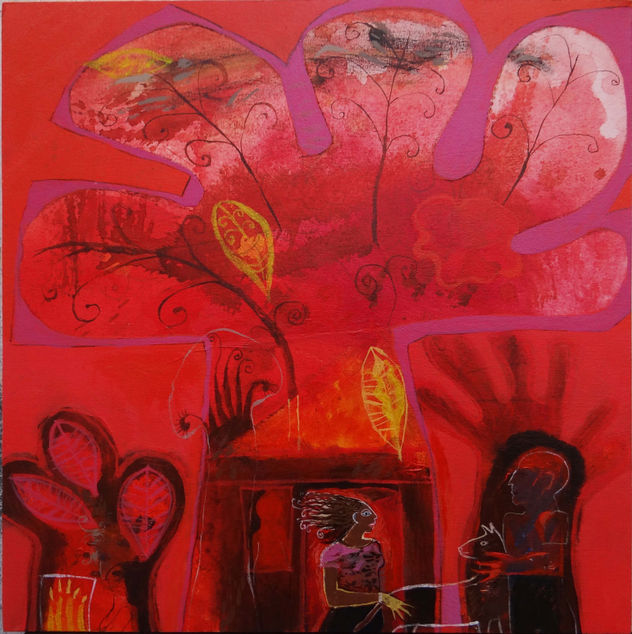paisaje en magenta
