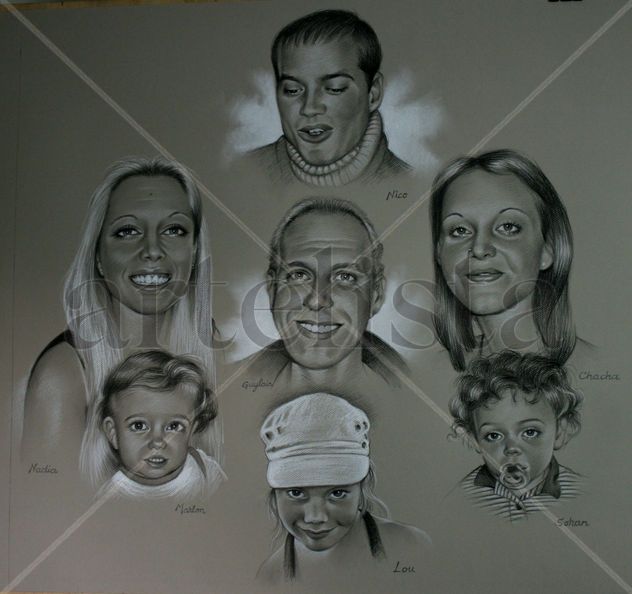 el padre con toda su familia