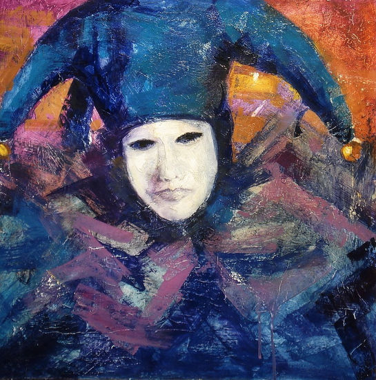 Carnaval Oil Panel Figure Painting