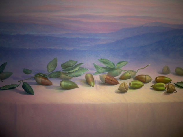 BELLOTAS AL AMANECER Oil Canvas Still Life Paintings