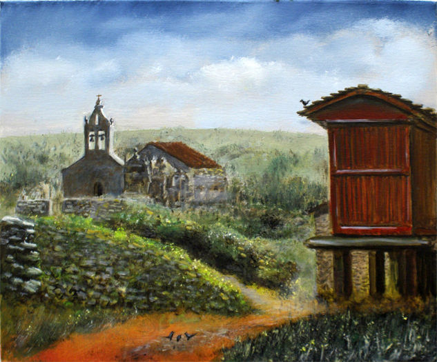 Subida a la iglesia Oil Canvas Landscaping