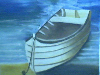 anclado Oil Canvas Marine Painting