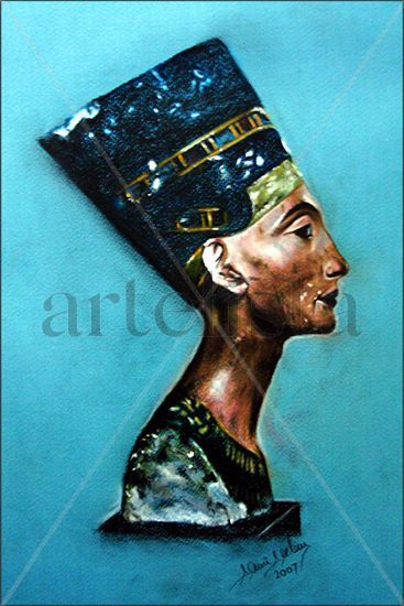 Nefertiti Pastel Papel Retrato