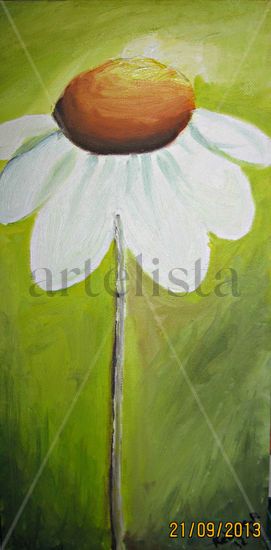 Margarita solitaria Oil Canvas Floral Painting