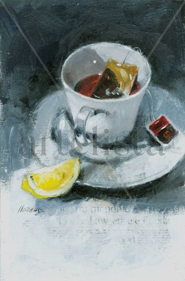 Taza de Te Acrylic Card Still Life Paintings