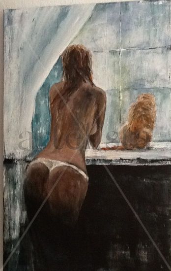 El gato Acrylic Canvas Nude Paintings