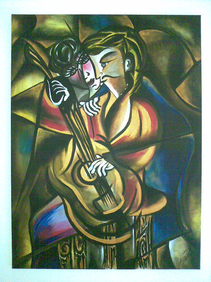 EL GUITARRISTA Y LA MODELO 2 Acrylic Canvas Others