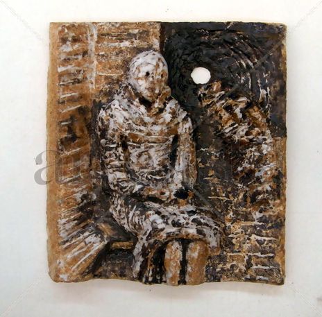 Woman seated...
