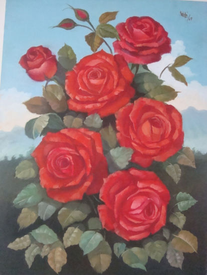 Rosas Oil Canvas Floral Painting