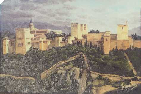 La Alhambra Óleo Lienzo Paisaje