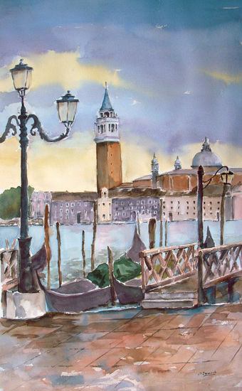 atardecer en Venecia Watercolour Paper Landscaping