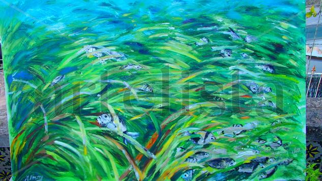 fondo marino Acrylic Canvas Marine Painting