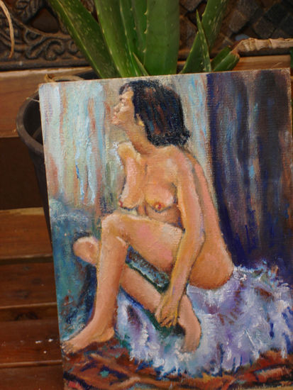 mirada clara Oil Panel Figure Painting