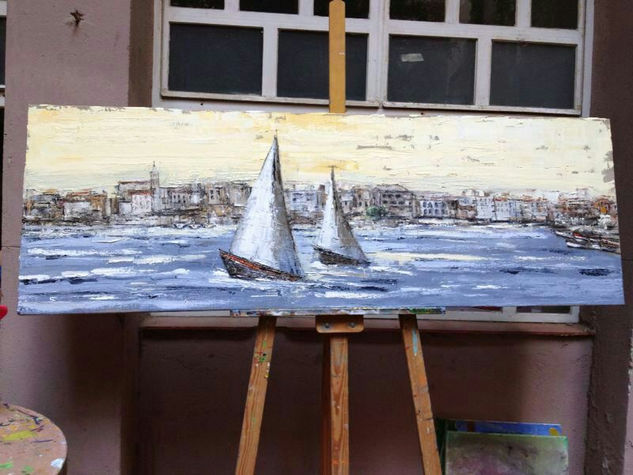 Palamós Oil Canvas Marine Painting