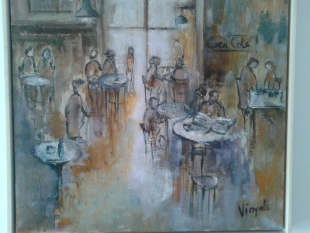 Vell cafe Oil Canvas Portrait