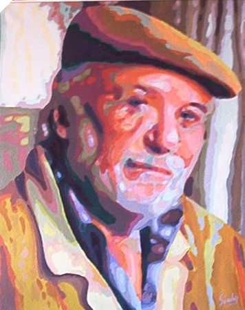 Paco Rabal Acrílico Lienzo Retrato