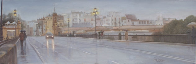 Primeras luces bajo la lluvia (Puente de Triana)