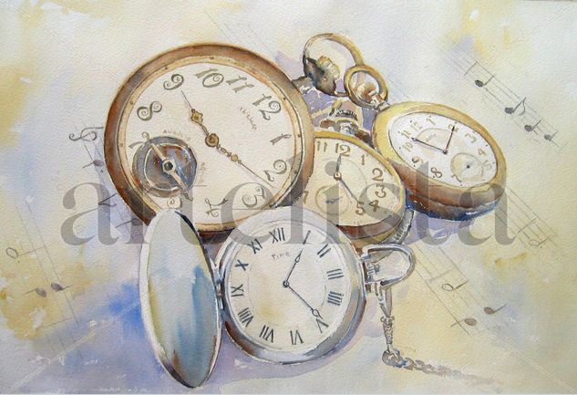 Viejos relojes Watercolour Paper Others